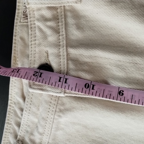 Wish List denim cream jeans split front size large 100% cotton high waist - Picture 7 of 12